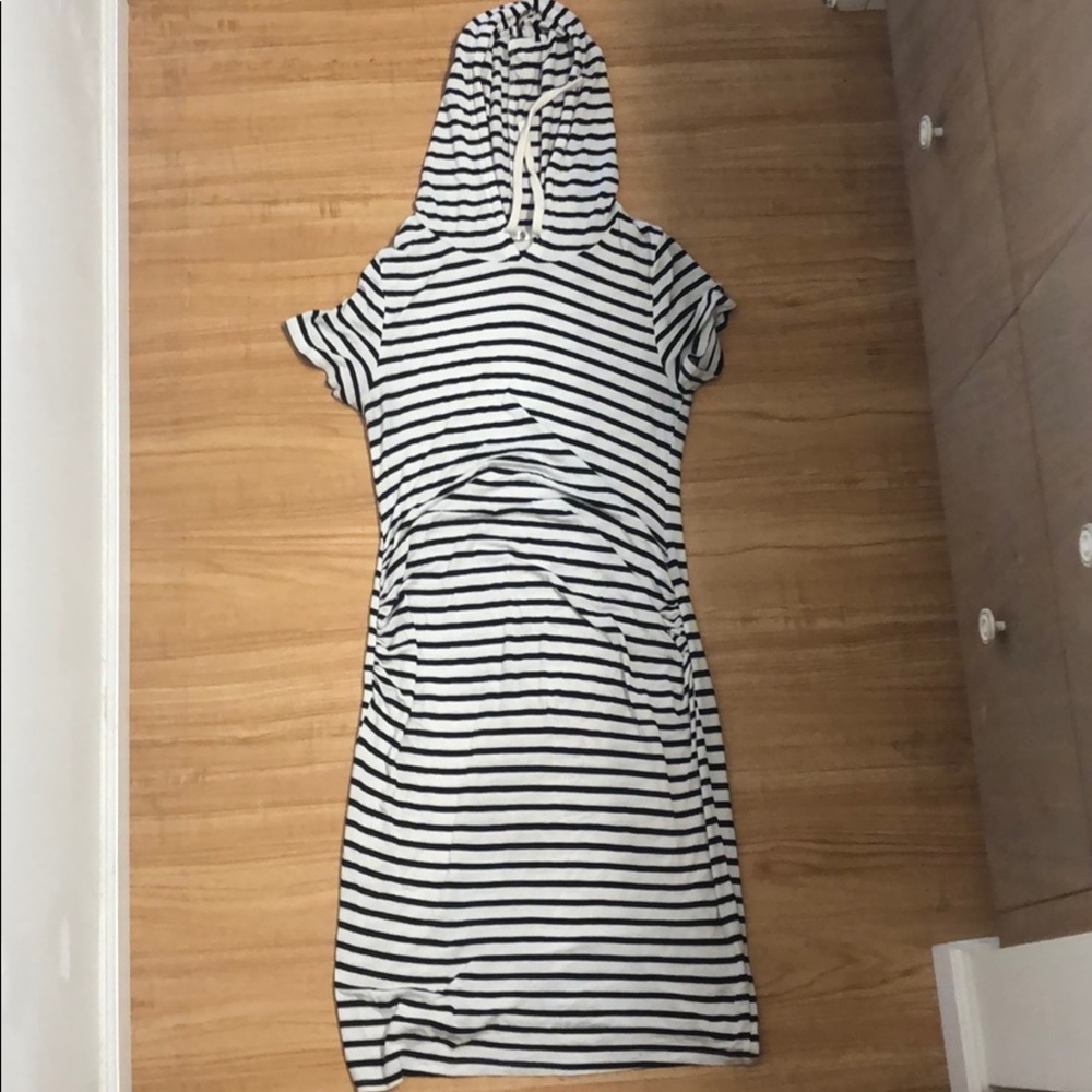 Hooded Short Sleeved Maternity Dress